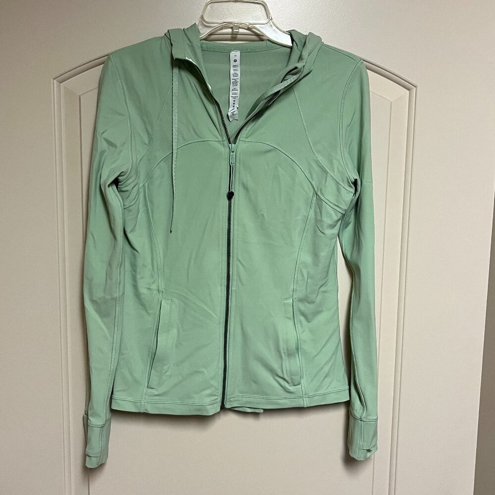 Lululemon Womens Green Define Jacket Full Zip Mock Neck Nulu Fabric Size 10